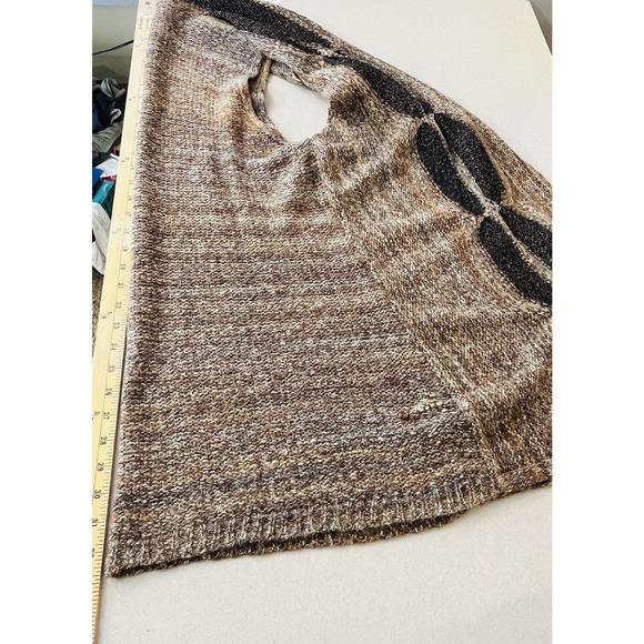 Womens L Chico's Randall Sweater Vest Chestnut Open Front Metallic Chic Texture - Picture 8 of 8